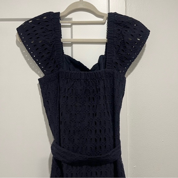 Ann Taylor- Eyelet Square Neck Puff Sleeve Midi Dress - Picture 7 of 7